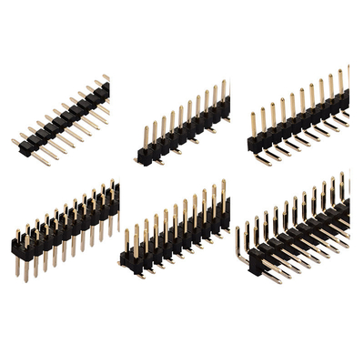 A fileira dobro plástica imprimiu conectores da placa de circuito, passo SMD Pin Header de 2.54mm