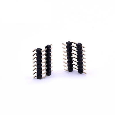 A fileira dobro plástica imprimiu conectores da placa de circuito, passo SMD Pin Header de 2.54mm
