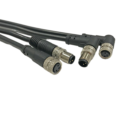 Conjuntos impermeáveis fêmeas exteriores personalizados do conector 4pin do cabo M8 da extremidade livre do comprimento