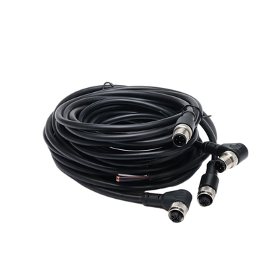 Únicos conjuntos de cabo impermeáveis terminados retos da trança com o revestimento de PVC 4C×AWG22 de 1M BK