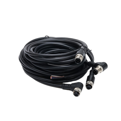 Únicos conjuntos de cabo impermeáveis terminados retos da trança com o revestimento de PVC 4C×AWG22 de 1M BK