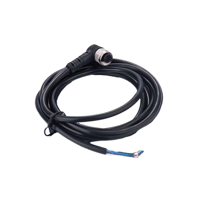 Homem do comprimento do cabo 100cm de Phoenix M12 do parafuso de metal ao preto fêmea com tampa de PVC