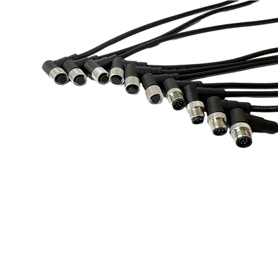 Multi homem feito sob encomenda do ângulo direito de conjuntos de cabo do núcleo M12 para o sensor