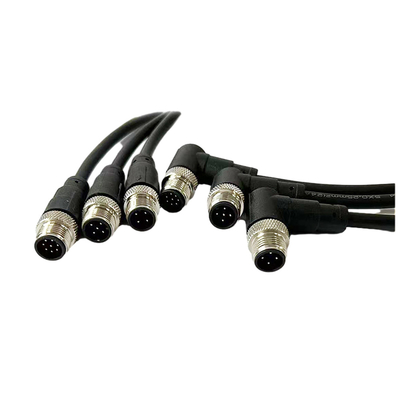 Multi homem feito sob encomenda do ângulo direito de conjuntos de cabo do núcleo M12 para o sensor