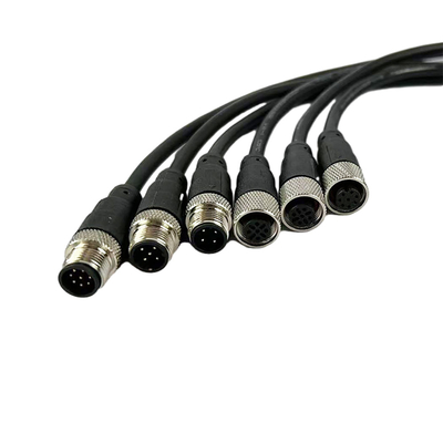 Multi homem feito sob encomenda do ângulo direito de conjuntos de cabo do núcleo M12 para o sensor