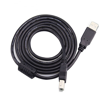 Cabo de alta velocidade preto de USB, um homem a uma impressora fêmea Cord de 2,0 USB