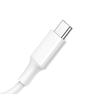 Cor branca USB C a cabo rápido da carga de C com revestimento de PVC 20V 3A 60W