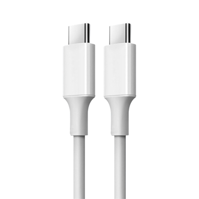 Cor branca USB C a cabo rápido da carga de C com revestimento de PVC 20V 3A 60W