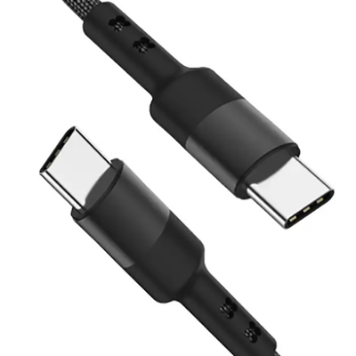 do cabo trançado de nylon de USB C do comprimento de 3Ft cor preta para a tabuleta do portátil