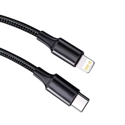 Cabo de carregamento rápido de USB da cor preta com velocidade trançada de nylon de transferência da tampa 10Gbps