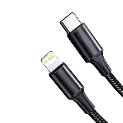 Cabo de carregamento rápido de USB da cor preta com velocidade trançada de nylon de transferência da tampa 10Gbps