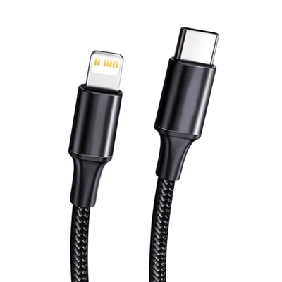 Cabo de carregamento rápido de USB da cor preta com velocidade trançada de nylon de transferência da tampa 10Gbps