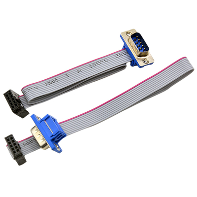 DB liso 9 Pin Male To Female Connector do conjunto de cabo da fita do comprimento de 30cm