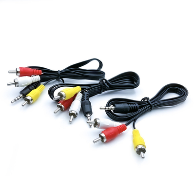 cabos audio video 3 RCA de 20m a 3 RCA com o conversor audio do adaptador de tomada masculina