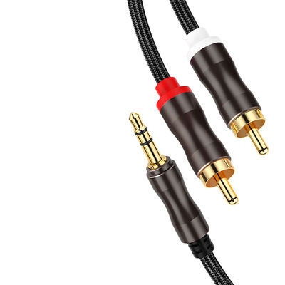 Cabos audio video coloridos, Rca 3.5Mm Digitas de Jack Cables 2 do estéreo ao homem para o carro