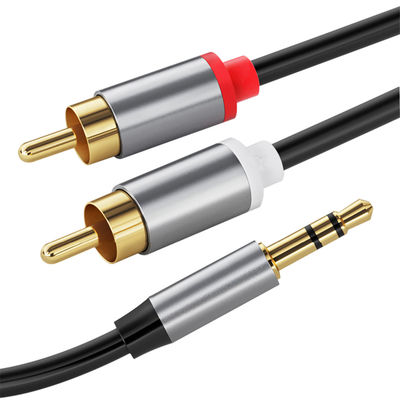 Cabos audio video coloridos, Rca 3.5Mm Digitas de Jack Cables 2 do estéreo ao homem para o carro