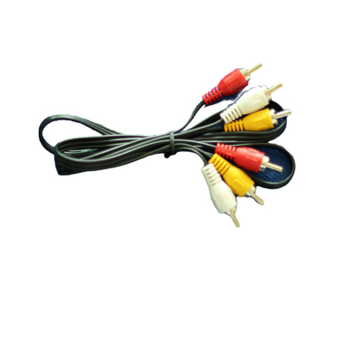 C.C. branca amarela vermelha 3.5mm da cor dos cabos audio video de 1 medidor para o VCR da tevê