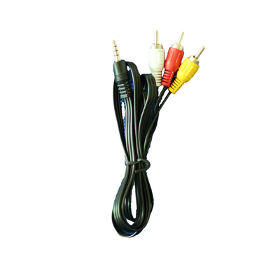 C.C. branca amarela vermelha 3.5mm da cor dos cabos audio video de 1 medidor para o VCR da tevê