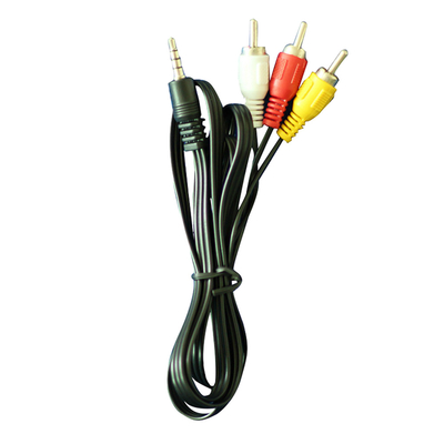 C.C. branca amarela vermelha 3.5mm da cor dos cabos audio video de 1 medidor para o VCR da tevê