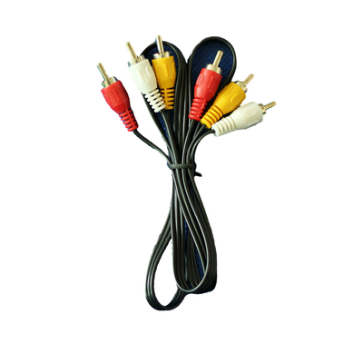 C.C. branca amarela vermelha 3.5mm da cor dos cabos audio video de 1 medidor para o VCR da tevê