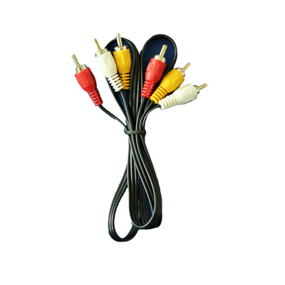 C.C. branca amarela vermelha 3.5mm da cor dos cabos audio video de 1 medidor para o VCR da tevê