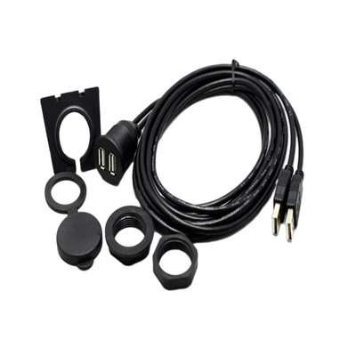 Cabo duplo impermeável do porta usb USB2.0 1 medidor para a motocicleta do carro