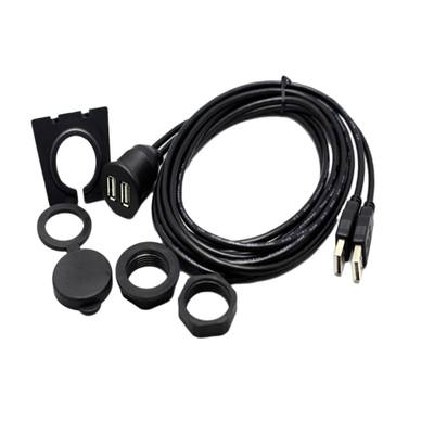 Cabo duplo impermeável do porta usb USB2.0 1 medidor para a motocicleta do carro