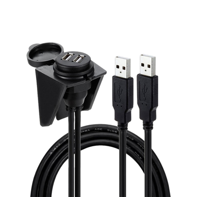 Cabo duplo impermeável do porta usb USB2.0 1 medidor para a motocicleta do carro