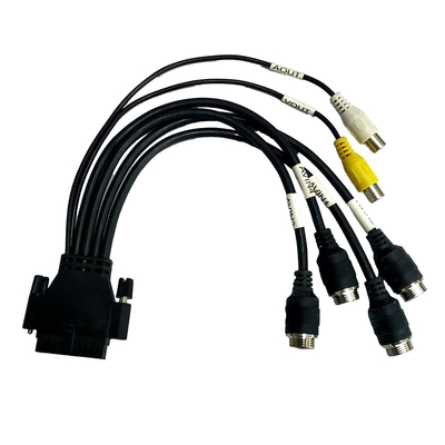 M12 personalizados aos conjuntos de cabo de RCA Overmolding parafusam o travamento da cor preta