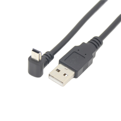 Cabo de dados de carregamento masculino Mini With Right Angle Connector de USB 2,0 USB