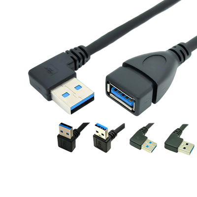 Cabo de 90 dados de carregamento de USB do ângulo direito do grau com o homem de USB 3,0 ao adaptador fêmea