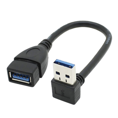 cabo de dados de carregamento de 2.4A USB, direito ACIMA abaixo do cabo distribuidor de corrente esquerdo da extensão do ângulo