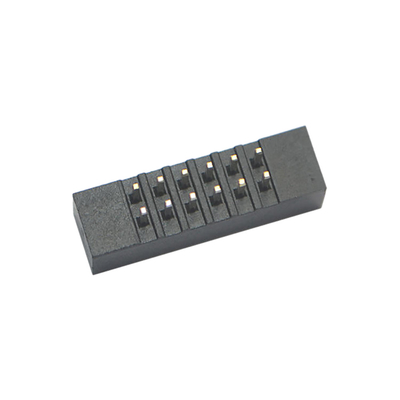 Dos conectores fêmeas da placa de circuito impresso do ângulo direito encabeçamento duplo da caixa do passo da fileira 1.27mm 2.54mm