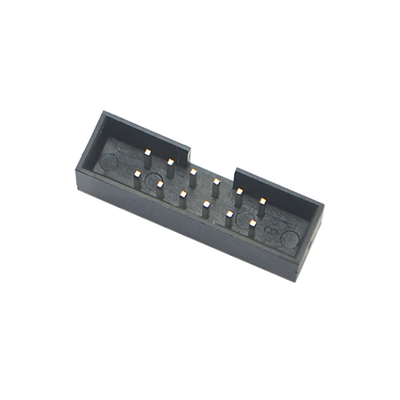 Dos conectores fêmeas da placa de circuito impresso do ângulo direito encabeçamento duplo da caixa do passo da fileira 1.27mm 2.54mm