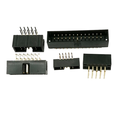 Dos conectores fêmeas da placa de circuito impresso do ângulo direito encabeçamento duplo da caixa do passo da fileira 1.27mm 2.54mm