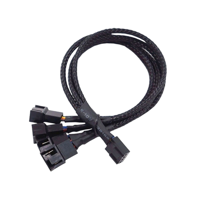 2.54mm Pitch Amp Conector Cable Assemblies Alumínio Folha Shielded Arnese de fio para PC Ventilador