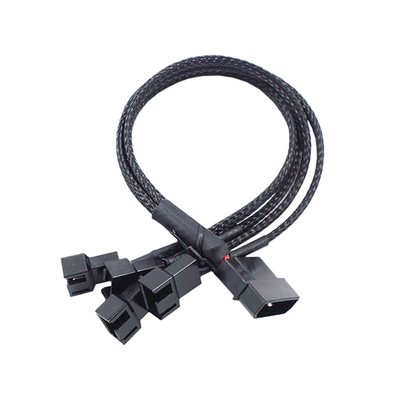 2.54mm Pitch Amp Conector Cable Assemblies Alumínio Folha Shielded Arnese de fio para PC Ventilador