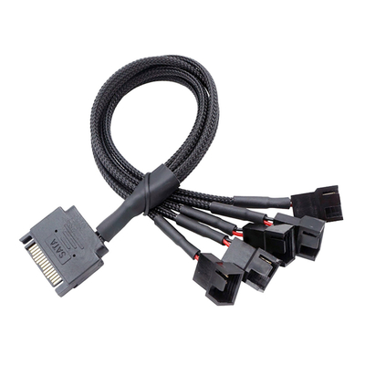 2.54mm Pitch Amp Conector Cable Assemblies Alumínio Folha Shielded Arnese de fio para PC Ventilador