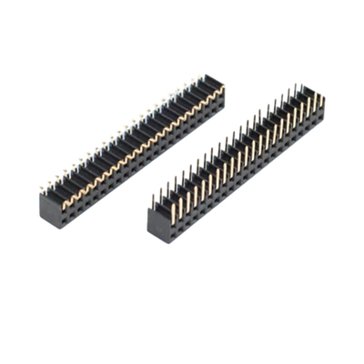 Conector feminino de PCB de ângulo direito 0.5A a 3A através do buraco 2.54mm 2.0mm Pitch
