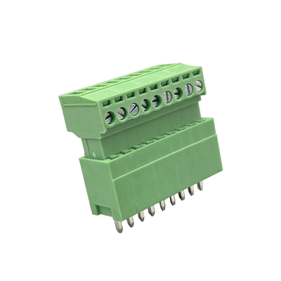 Conector de bloco de terminal ligável masculino-feminino de 3,81 mm Pitch 2-16 Pins Plug In Right Angle Vertical