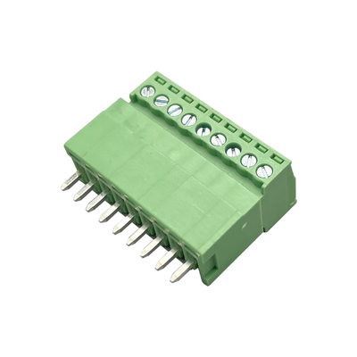 Conector de bloco de terminal ligável masculino-feminino de 3,81 mm Pitch 2-16 Pins Plug In Right Angle Vertical