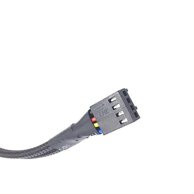 Protecção Bylon 2.54mm Pitch 4 Pin Armadilhas de fio 30cm comprimento Cor preta Para ventilador do computador