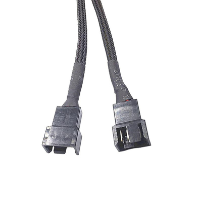 Protecção Bylon 2.54mm Pitch 4 Pin Armadilhas de fio 30cm comprimento Cor preta Para ventilador do computador