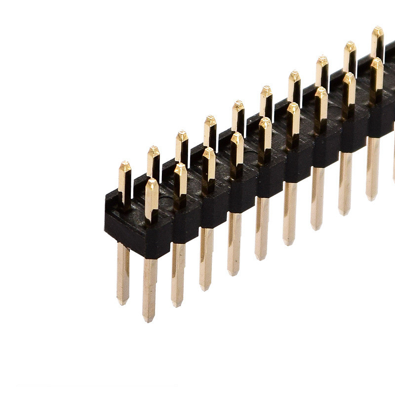 A fileira dobro plástica imprimiu conectores da placa de circuito, passo SMD Pin Header de 2.54mm