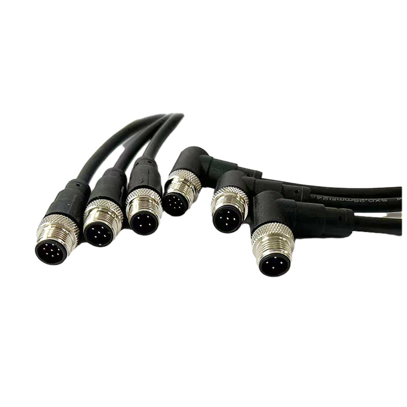 Multi homem feito sob encomenda do ângulo direito de conjuntos de cabo do núcleo M12 para o sensor