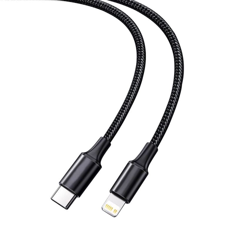 Cabo de carregamento rápido de USB da cor preta com velocidade trançada de nylon de transferência da tampa 10Gbps