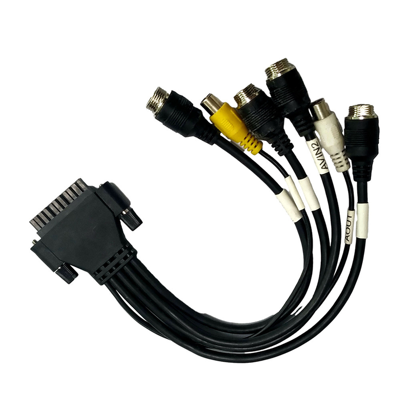 M12 personalizados aos conjuntos de cabo de RCA Overmolding parafusam o travamento da cor preta