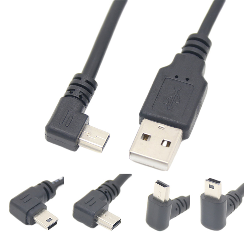 Cabo de dados de carregamento masculino Mini With Right Angle Connector de USB 2,0 USB