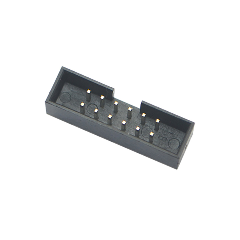 Dos conectores fêmeas da placa de circuito impresso do ângulo direito encabeçamento duplo da caixa do passo da fileira 1.27mm 2.54mm