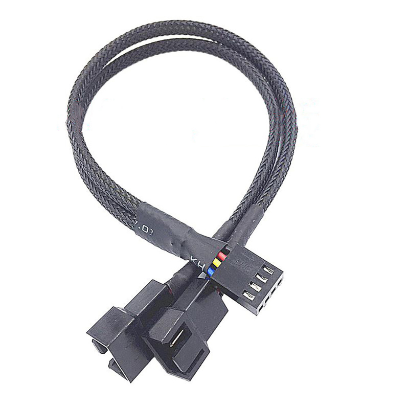 Protecção Bylon 2.54mm Pitch 4 Pin Armadilhas de fio 30cm comprimento Cor preta Para ventilador do computador